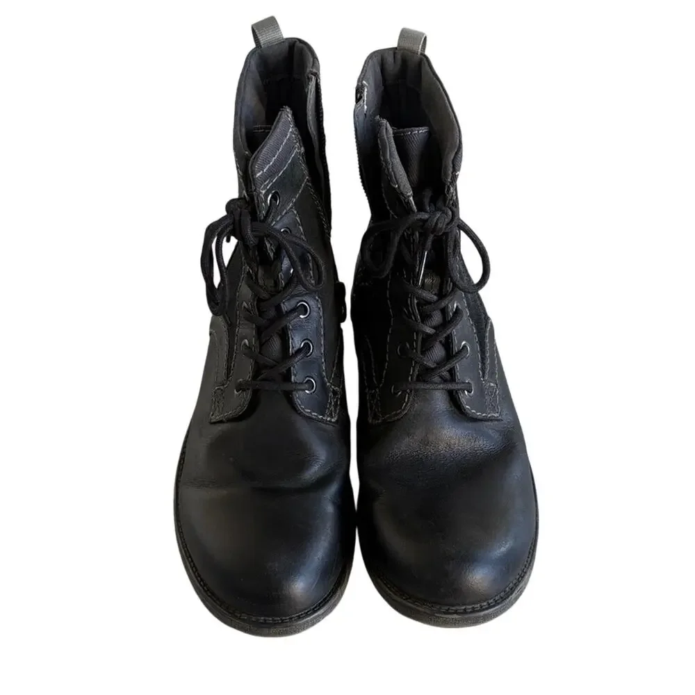 Clarks Darian Mid black leather and suede lace-up casual ankle boots men’s 11
